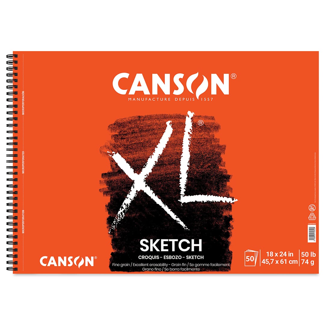 Open in modal - Canson XL Sketch Pad - 18" x 24", Wirebound Top, 50 Sheets