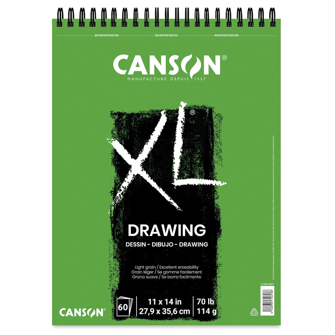 Open in modal - Canson XL Drawing Pad - 70 lb, Wirebound Top, 60 Sheets, 11" x 14"