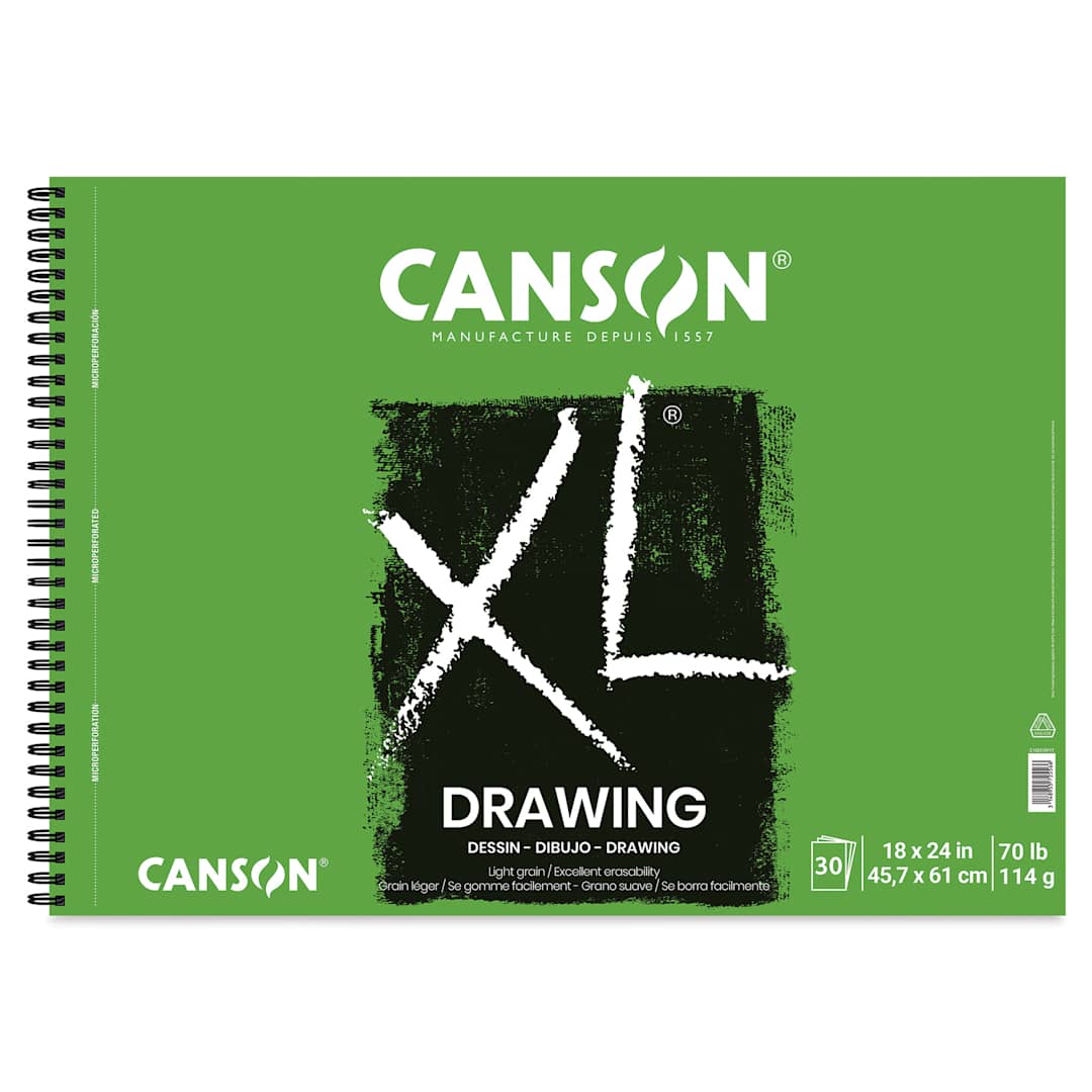 Open in modal - Canson XL Drawing Pad - 70 lb, Wirebound Top, 30 Sheets, 18" x 24"
