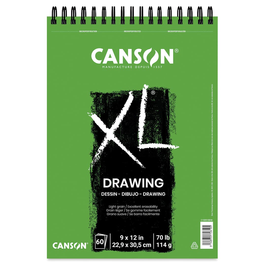 Open in modal - Canson XL Drawing Pad - 70 lb, Wirebound Top, 60 Sheets, 9" x 12"