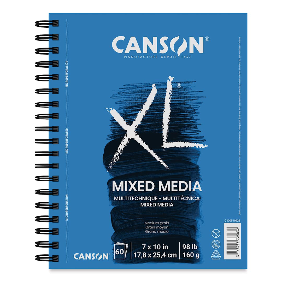 Open in modal - Canson XL Mixed Media Pad - 7" x 10", Portrait, 60 Sheets