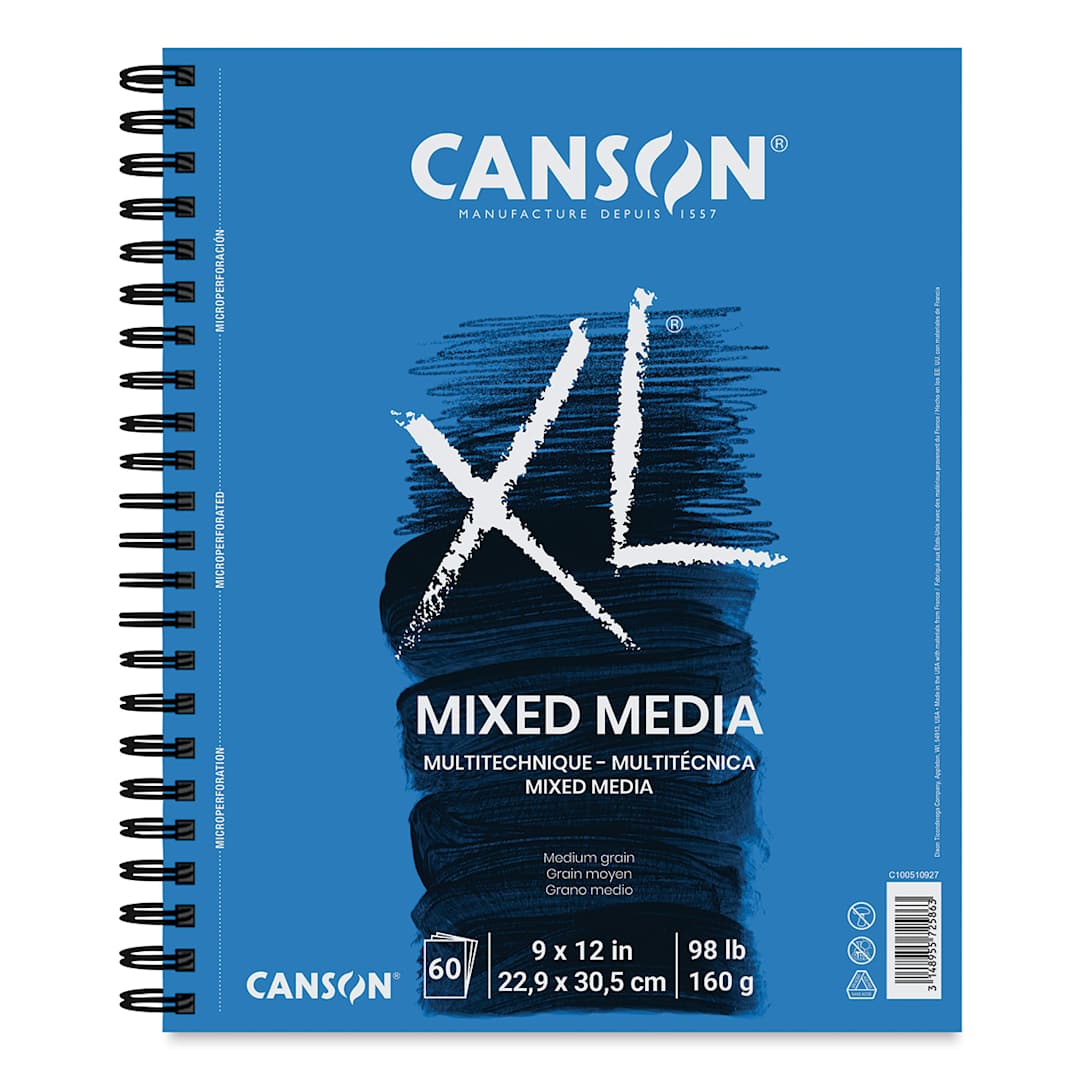 Open in modal - Canson XL Mixed Media Pad - 9" x 12", Portrait, 60 Sheets