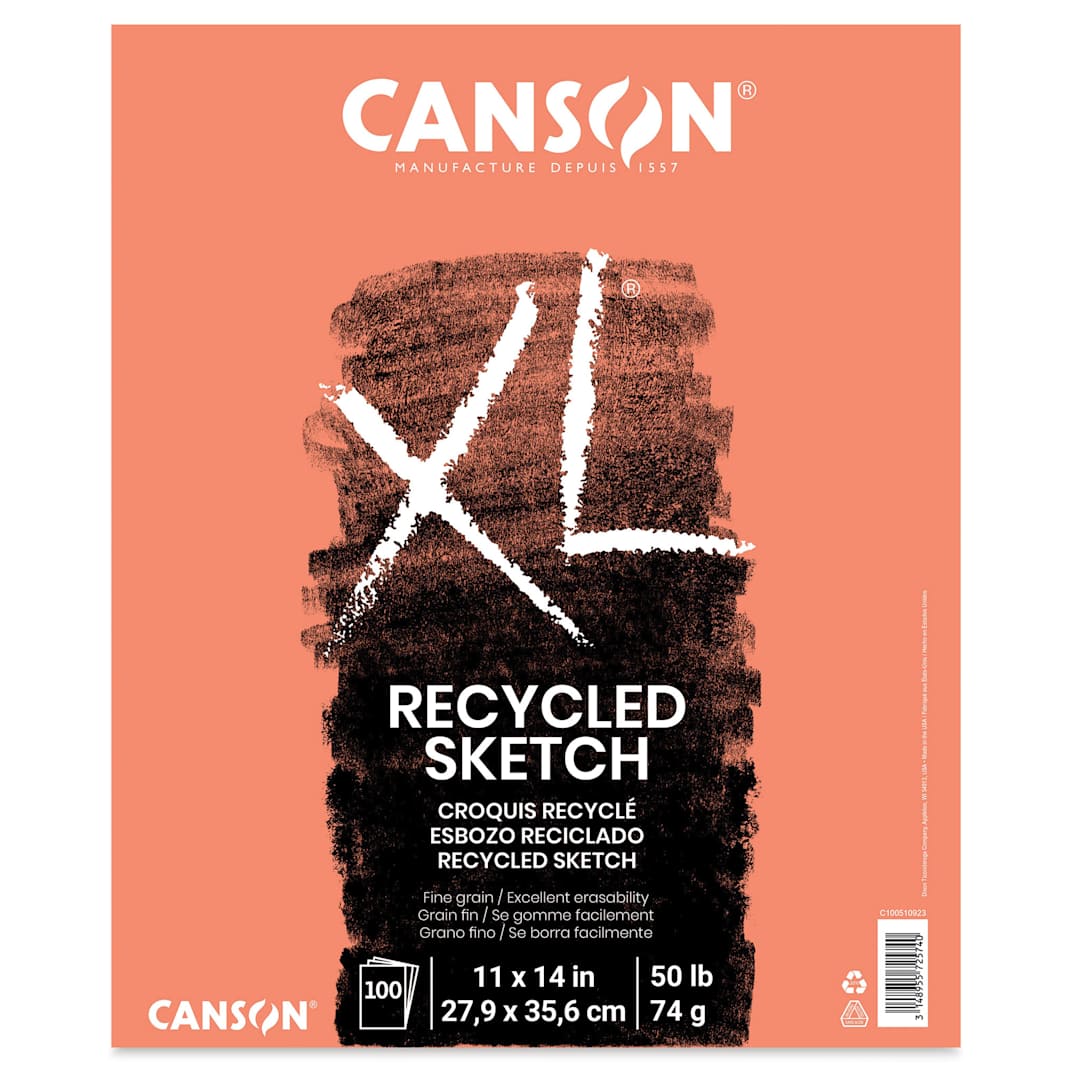 Open in modal - Canson XL Recycled Sketch Pad - 11" x 14", Fold-over, 100 Sheets