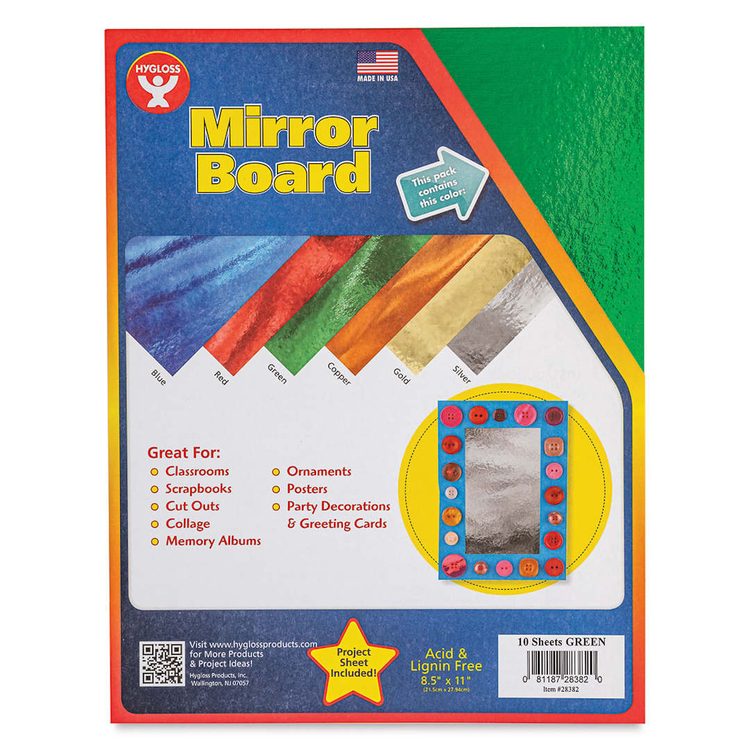 Open in modal - Mirror Boards - 8-1/2" x 11", Green, 10 Sheets