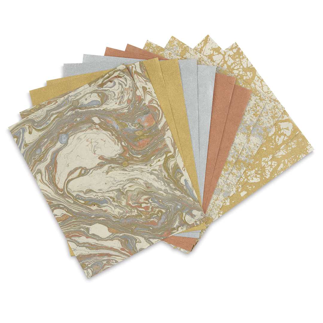 Open in modal - 
Nepalese Collection Lokta Paper - Assorted Metallic sheets shown