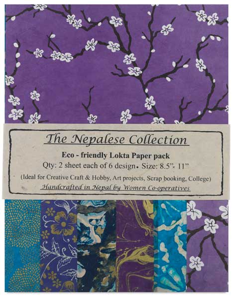 Open in modal - Nepalese Collection Lokta Paper - Front of Blue/Orchid Package