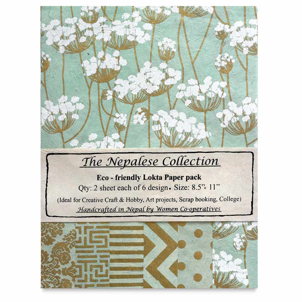 Open in modal - 
Nepalese Collection Lokta Paper - Front of Mint/Gold Package