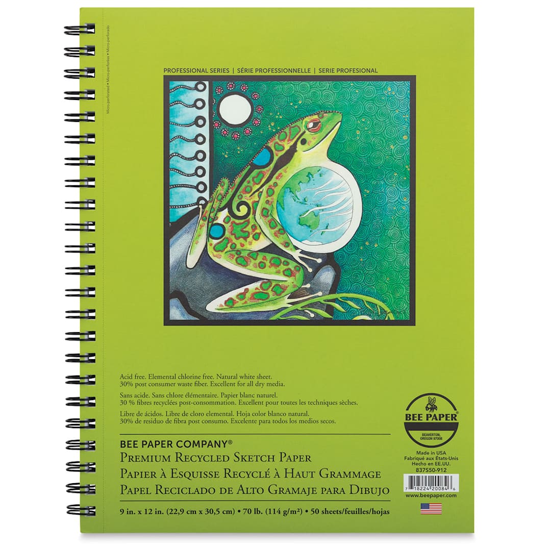 Open in modal - Bee Paper Premium Recycled Sketch Pad - 9'' x 12'', 50 Sheets