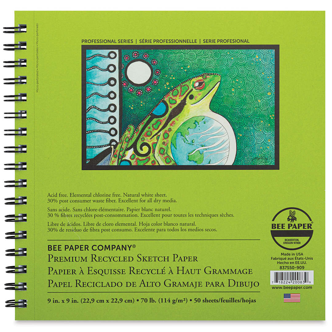 Open in modal - Bee Paper Premium Recycled Sketch Pad - 9'' x 9'', 50 Sheets