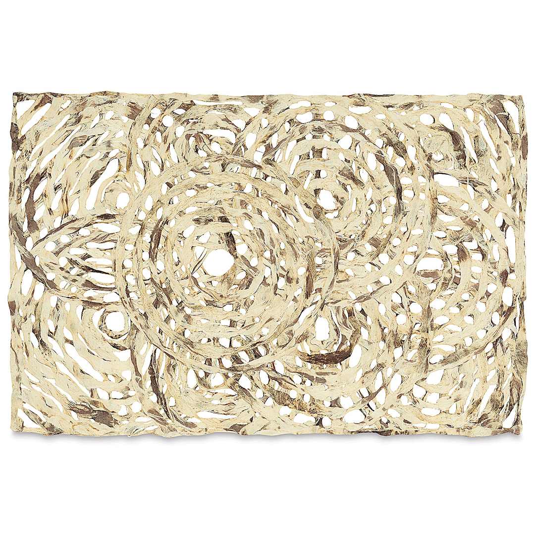 Open in modal - Black Ink Amate Bark Papers - Top view of Bark paper in Circulous Marble pattern