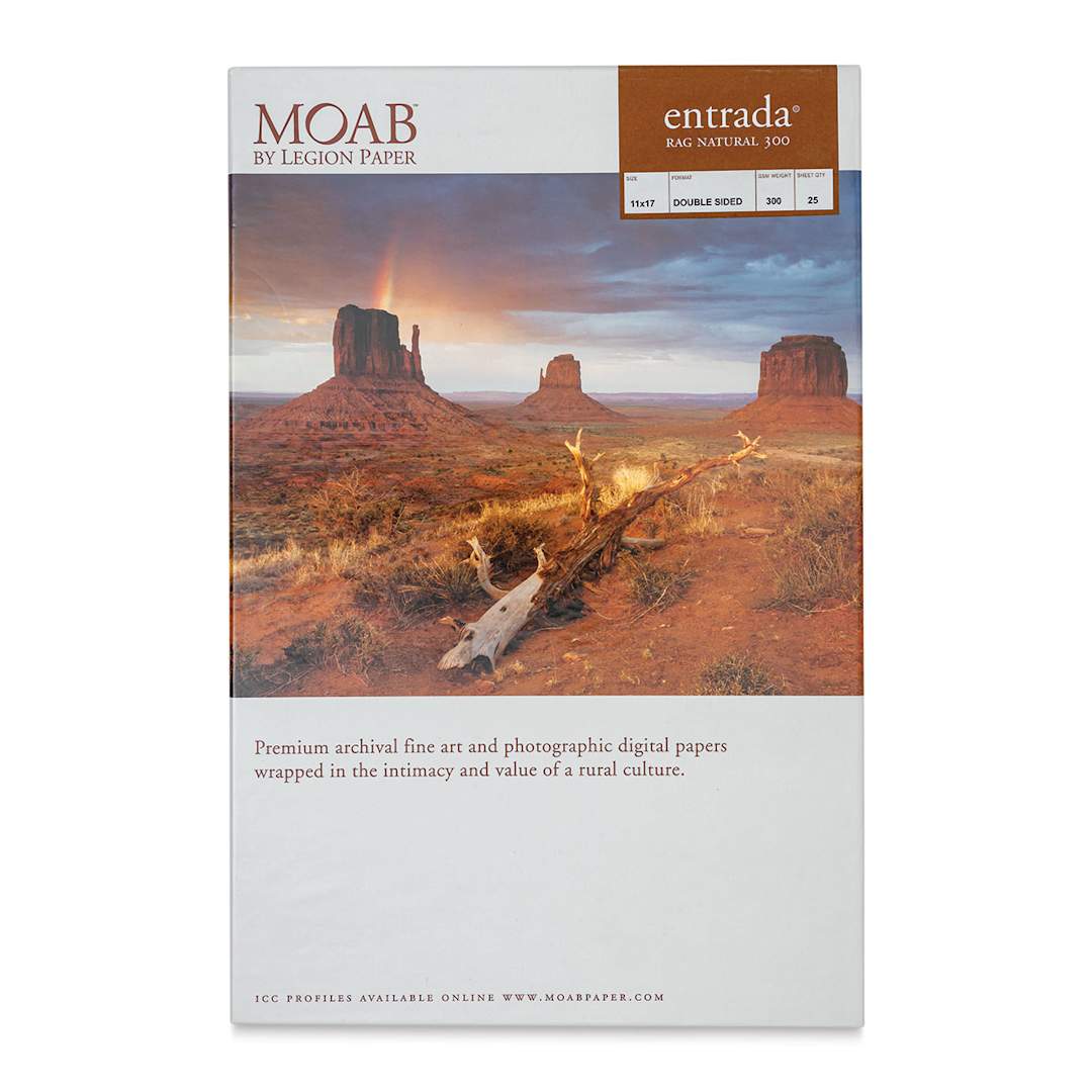 Open in modal - Legion Moab Entrada Digital Rag Paper - 11" x 17", Natural, 300 gsm, Pkg of 25