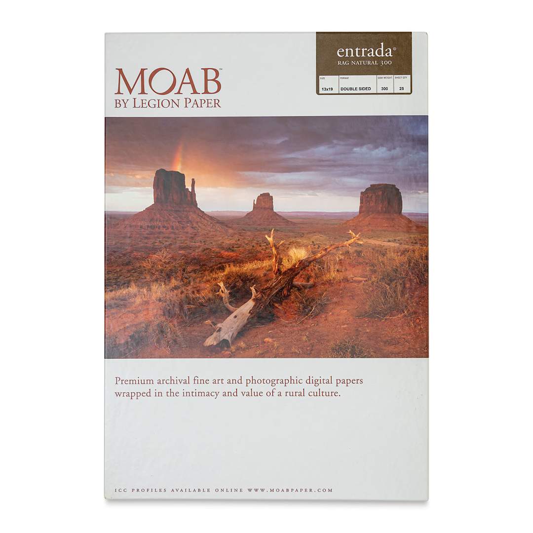 Open in modal - Legion Moab Entrada Digital Rag Paper - 13" x 19", Natural, 300 gsm, Pkg of 25