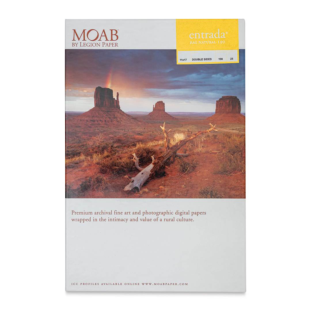 Open in modal - Legion Moab Entrada Digital Rag Paper - 11" x 17", Natural, 190 gsm, Pkg of 25