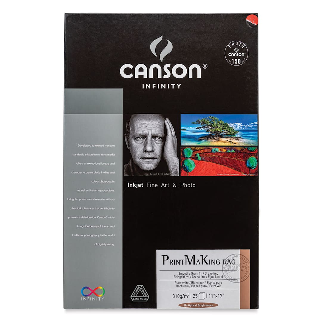 Open in modal - Canson Infinity PrintMaKing Rag Paper - 11" x 17", Pkg of 25, front of packaging