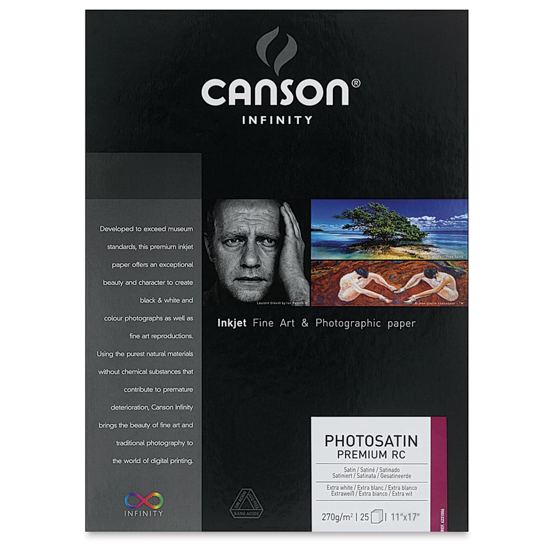 Open in modal - Canson Infinity PhotoSatin Art Papers - 11" x 17", Premium Resin Coated, Single Sheet