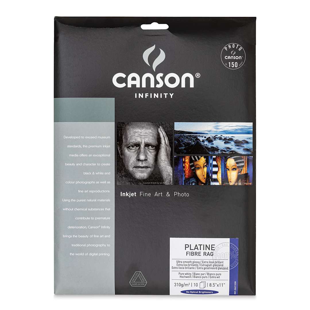 Open in modal - Canson Platine Fibre Rag - 8-1/2" x 11", Pkg of 10 Sheets