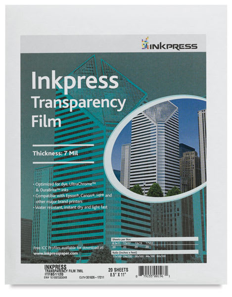 Open in modal - Inkpress Inkjet Paper - Front view of Transparency Film Package
