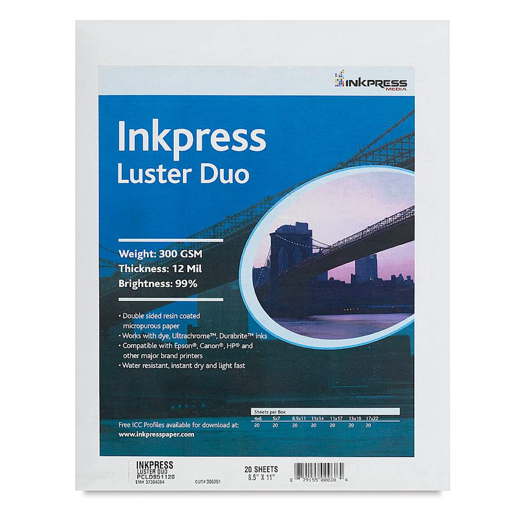 Open in modal - Inkpress - Luster Duo Pack, 8-1/2" x 11", Pkg of 20