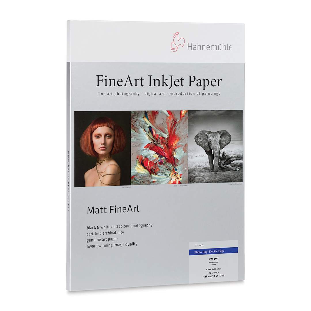 Open in modal - Hahnemuhle Photo Rag Deckle Edge Inkjet Paper - 13" x 19", 25 Sheets, packaging