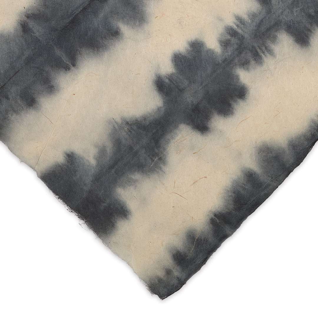 Open in modal - Lokta Paper - Tie Dye, White and Black 20" x 30" (corner)