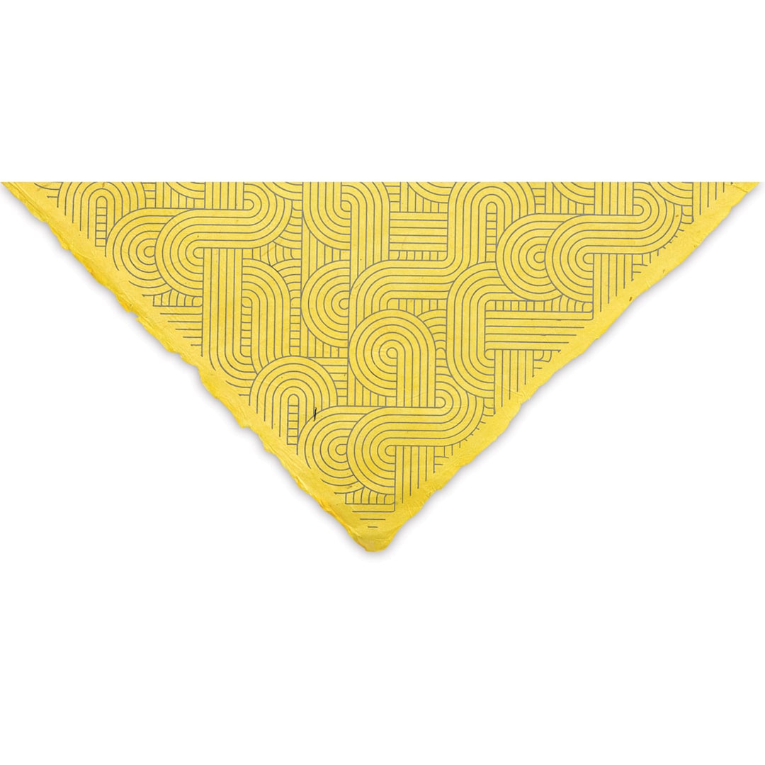 Open in modal - Geo Print Lokta Paper - Gold and Yellow, 20" x 30" (corner)