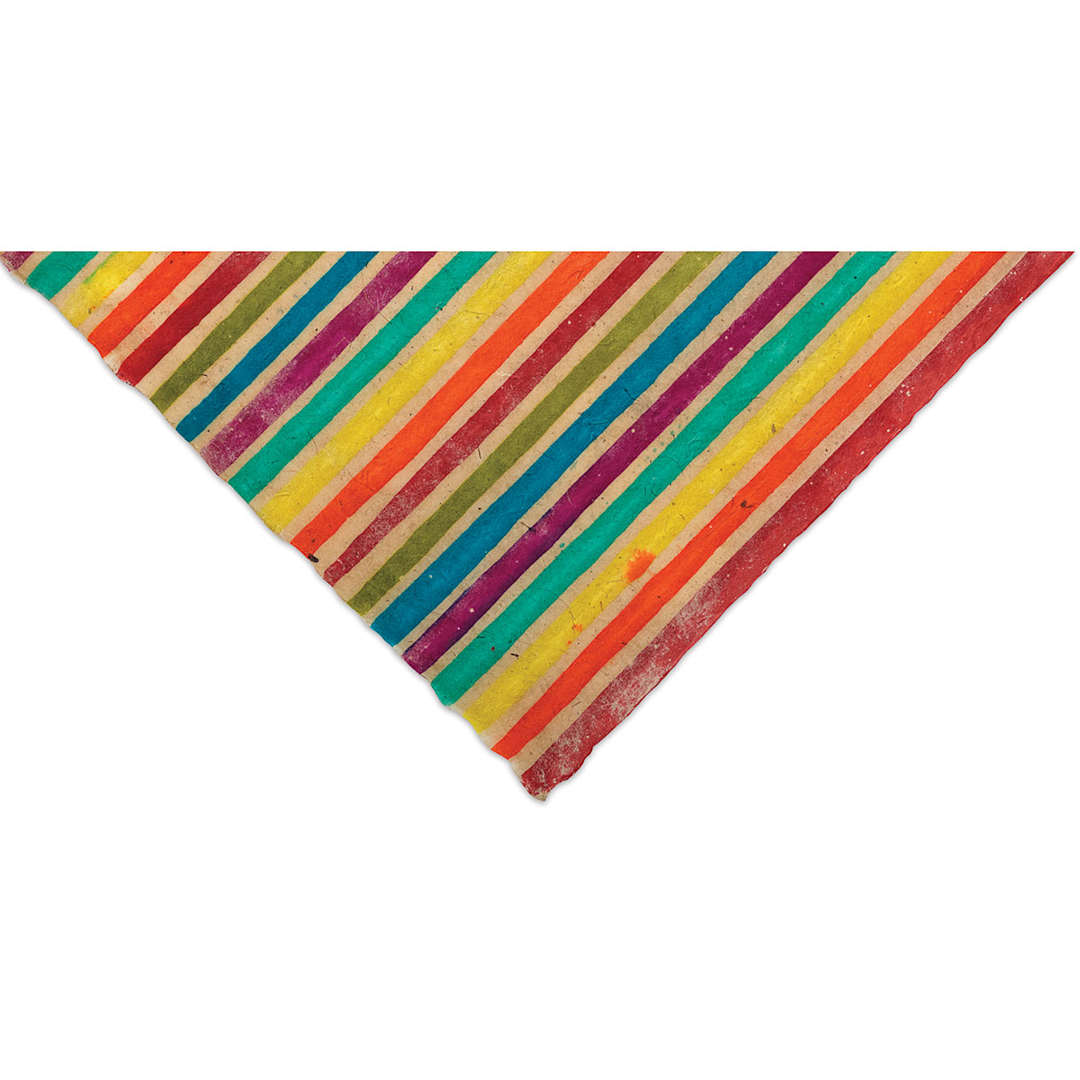 Open in modal - Lokta Paper - Batik, Colorful Stripes, 20'' x 30''
