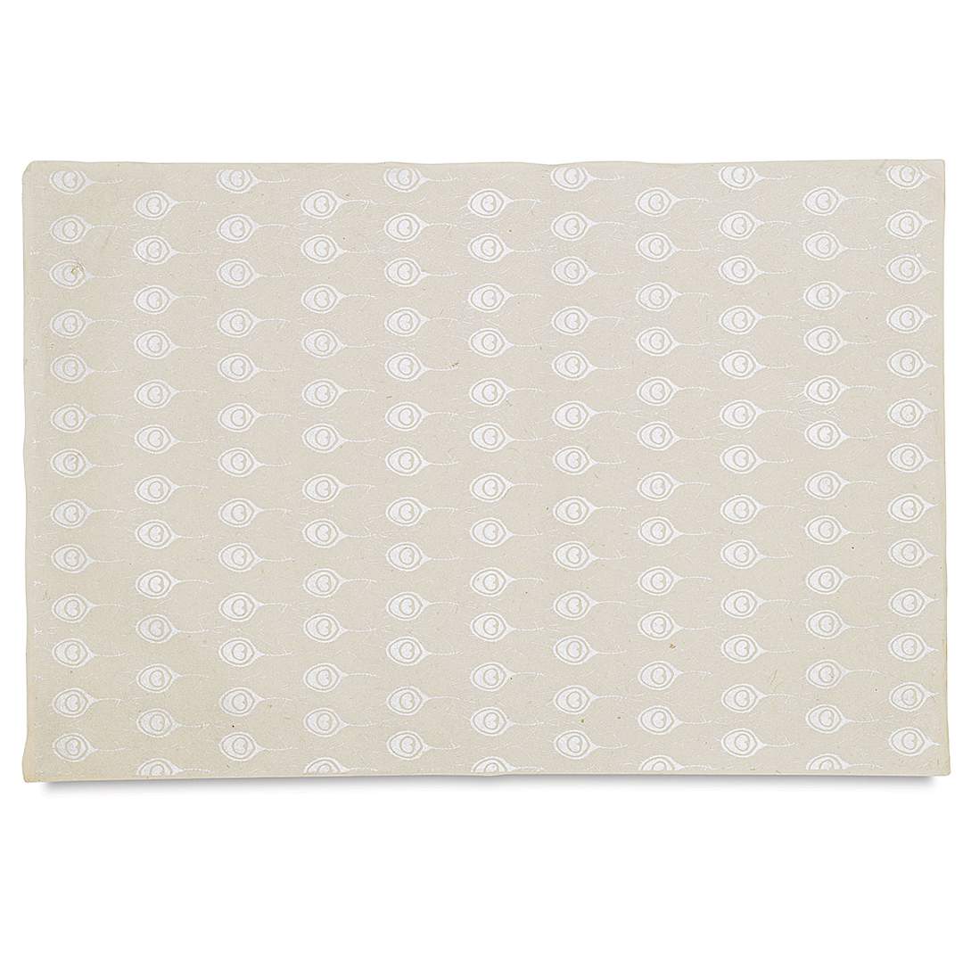 Open in modal - Lokta Paper - Peacock, Silver and Cream, 20"x30"