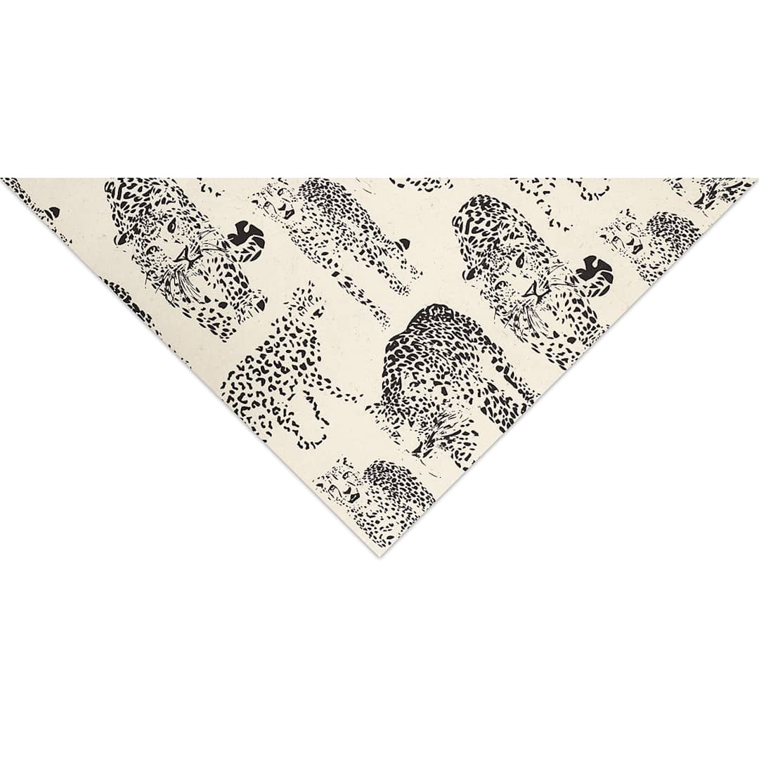 Open in modal - Screenprinted Lokta Paper - Leopard, Black and Cream, 20" x 30"