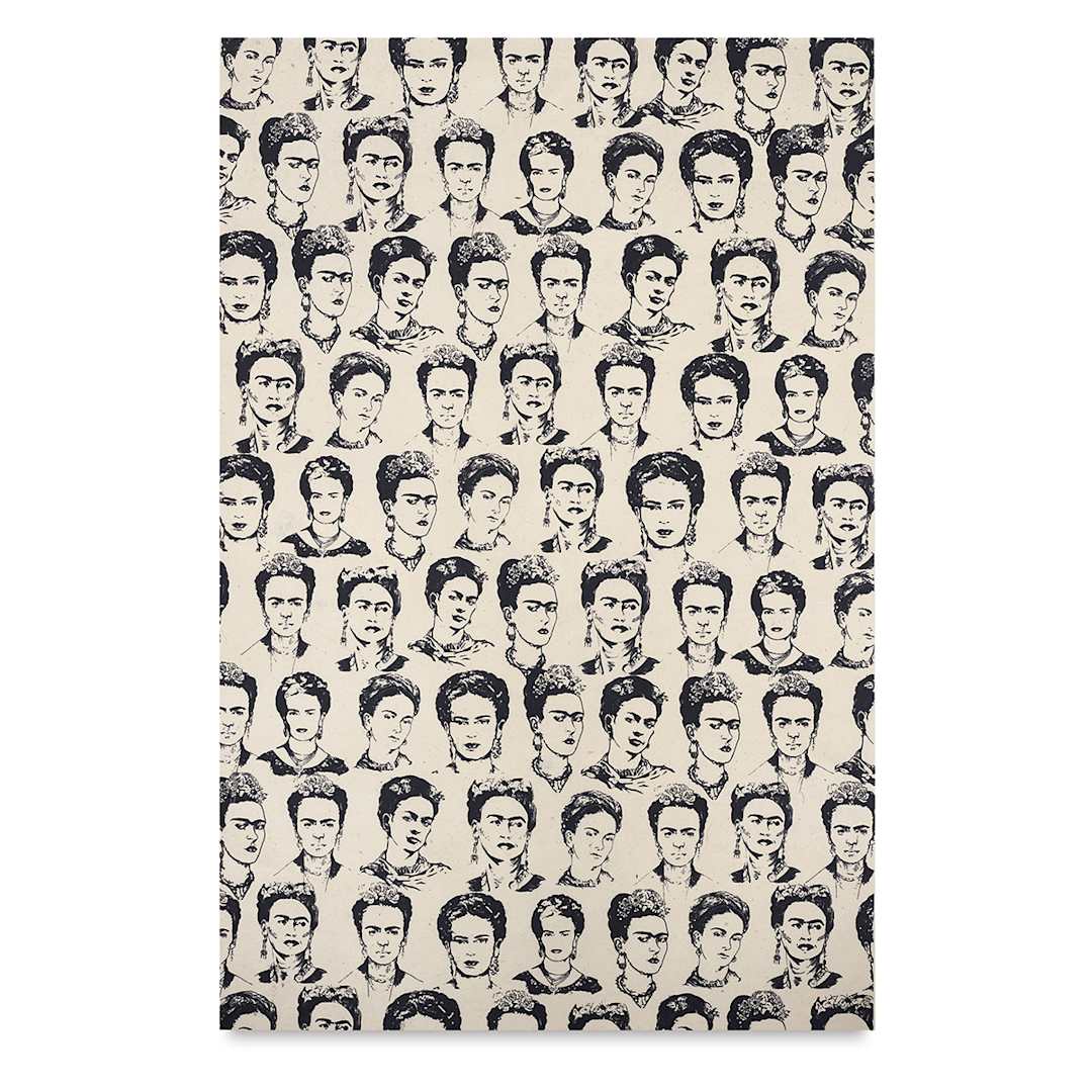 Open in modal - Lokta Paper - Frida Kahlo, Black and Cream, 20'' x 30''