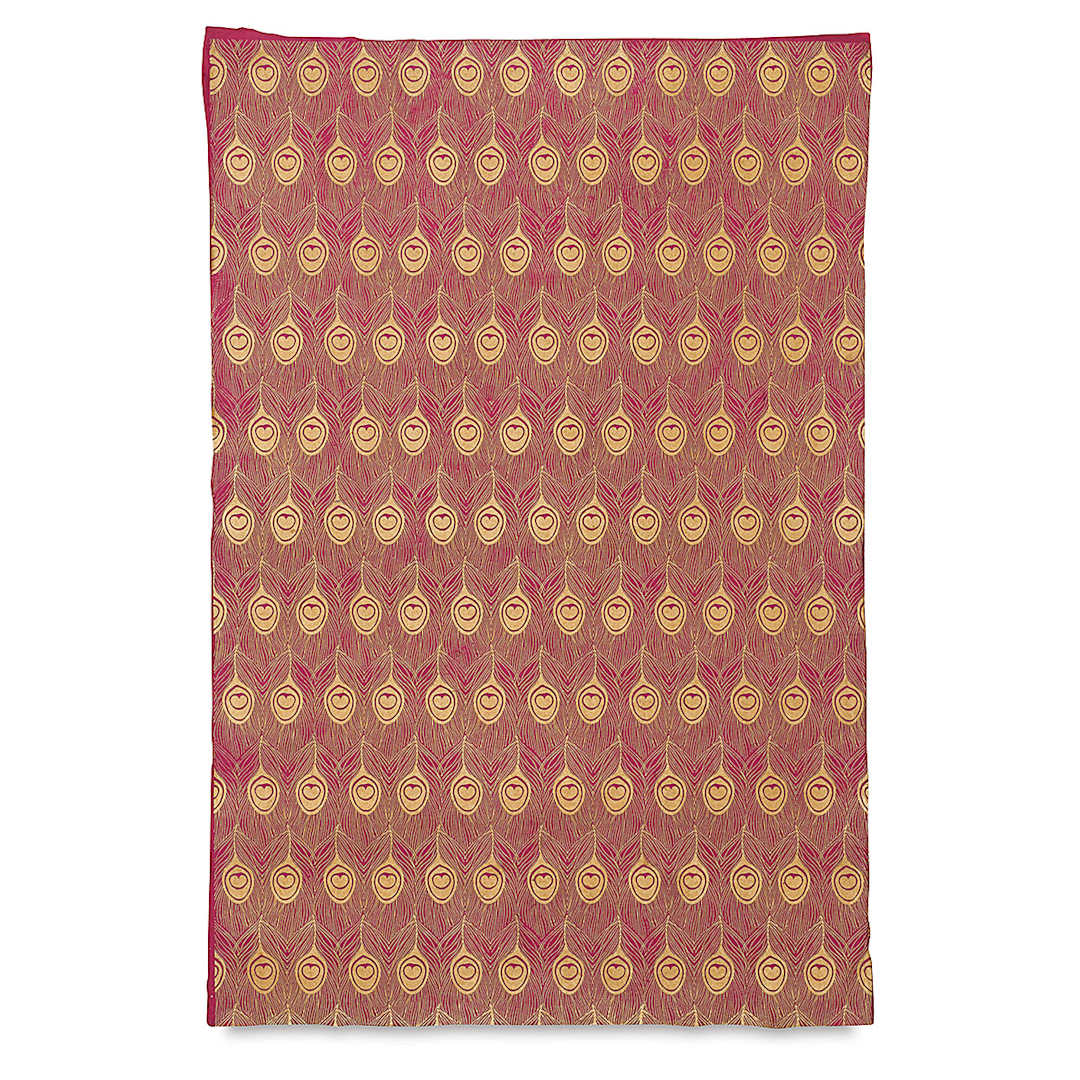 Open in modal - Lokta Paper - Peacock, Gold and Magenta, 20" x 30", Single Sheet