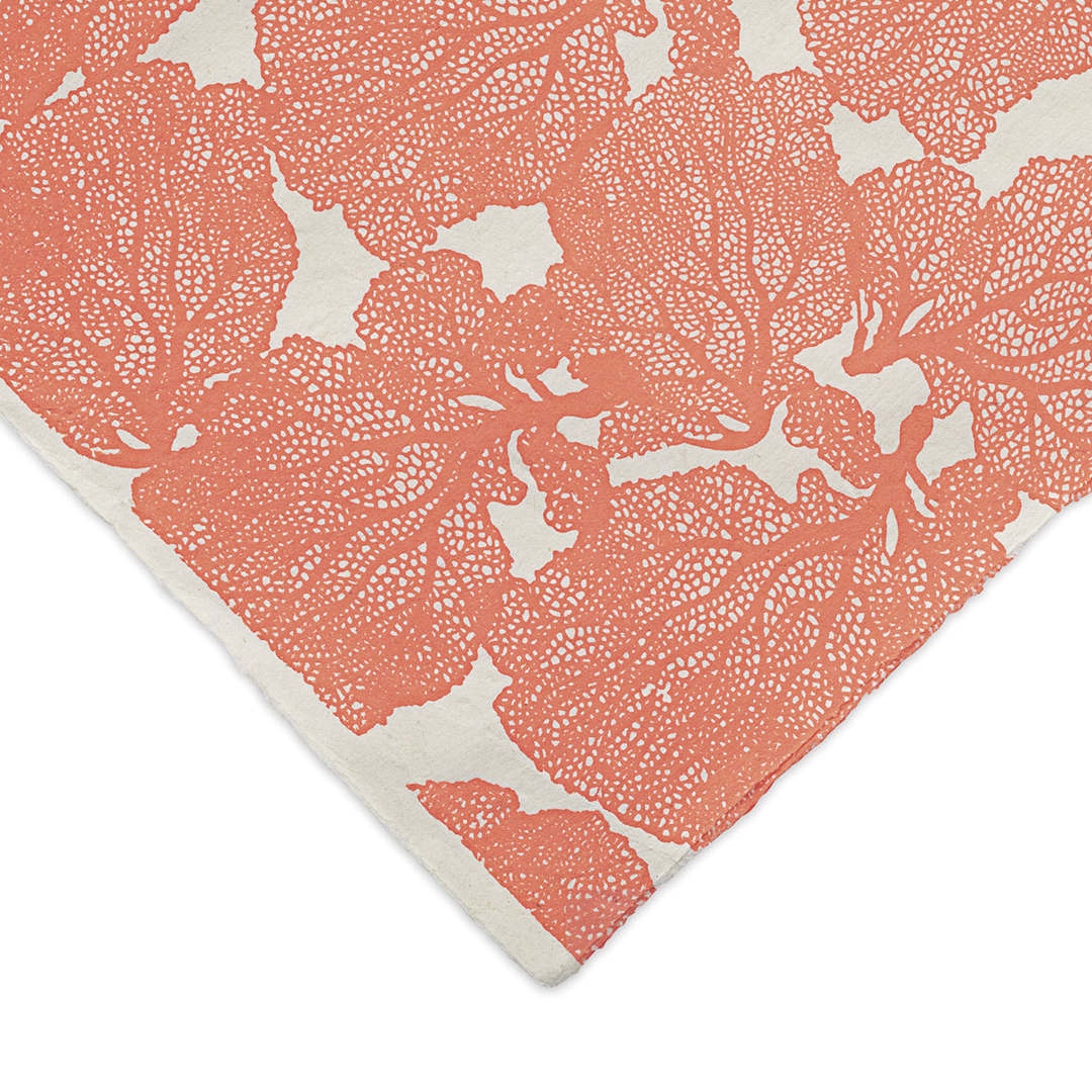 Open in modal - Lokta Paper - Coral, Coral and Cream, 20'' x 30''