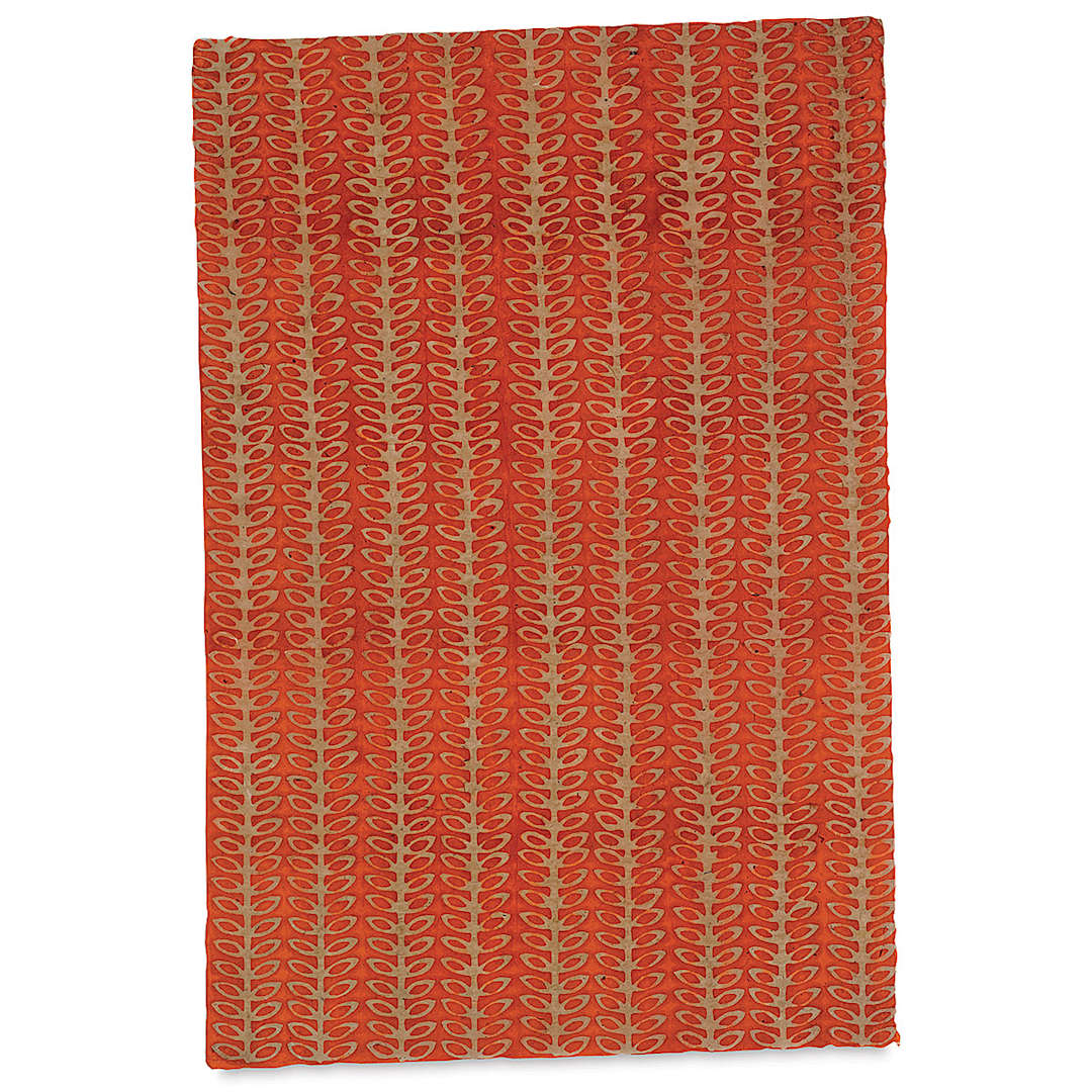 Open in modal - Lokta Paper - Batik Beans, Orange, 20'' x 30''