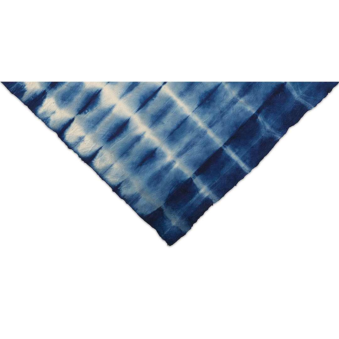 Open in modal - Lokta Paper - Shibori, Blue, 20'' x 30''