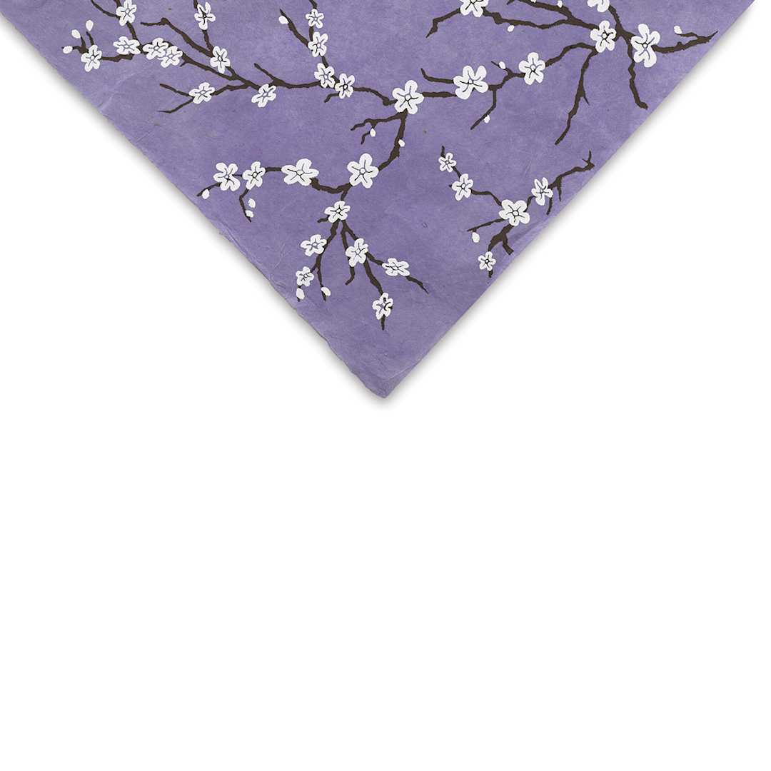 Open in modal - Lokta Paper - Peach Blossom, Purple, 20'' x 30''
