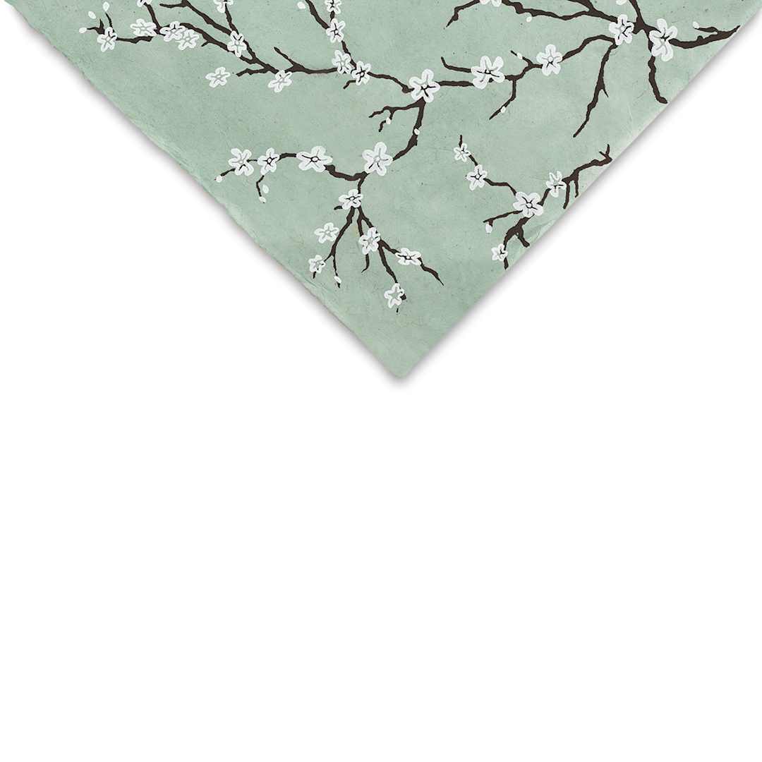 Open in modal - Lokta Paper - Peach Blossom, Mint, 20'' x 30''