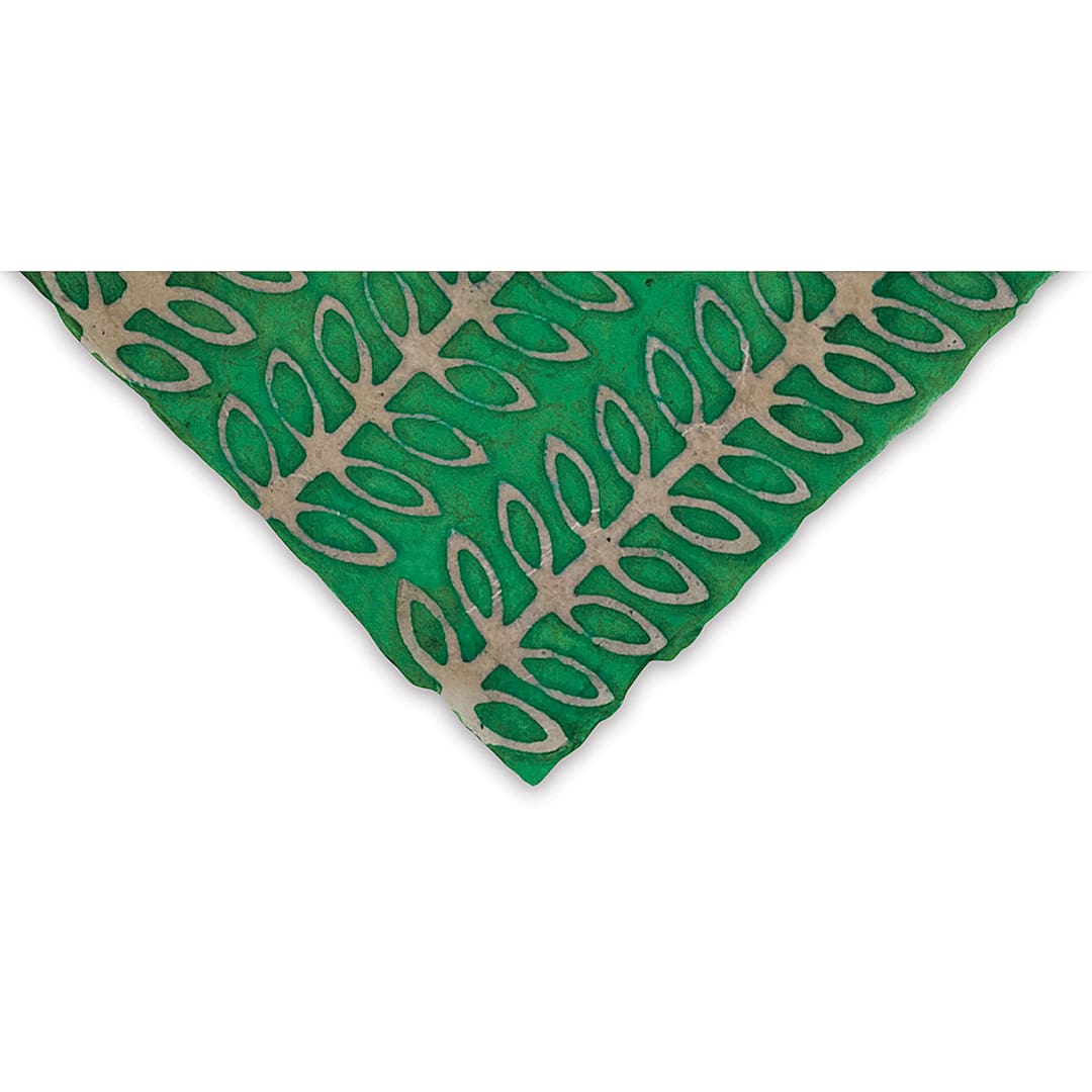 Open in modal - Lokta Paper - Batik Beans, Green, 20'' x 30''