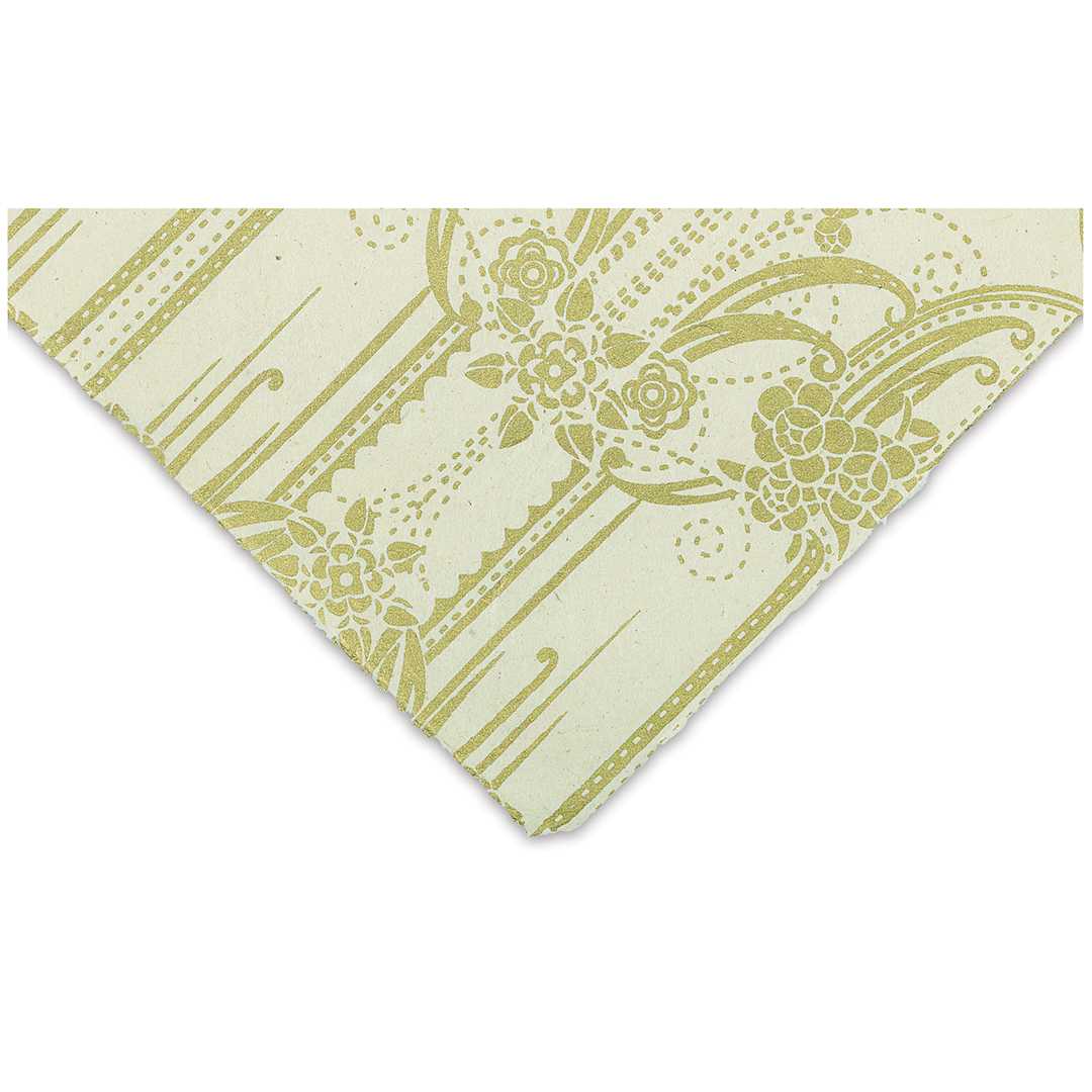 Open in modal - Lokta Paper - Glamour, Gold and Cream, 20'' x 30''