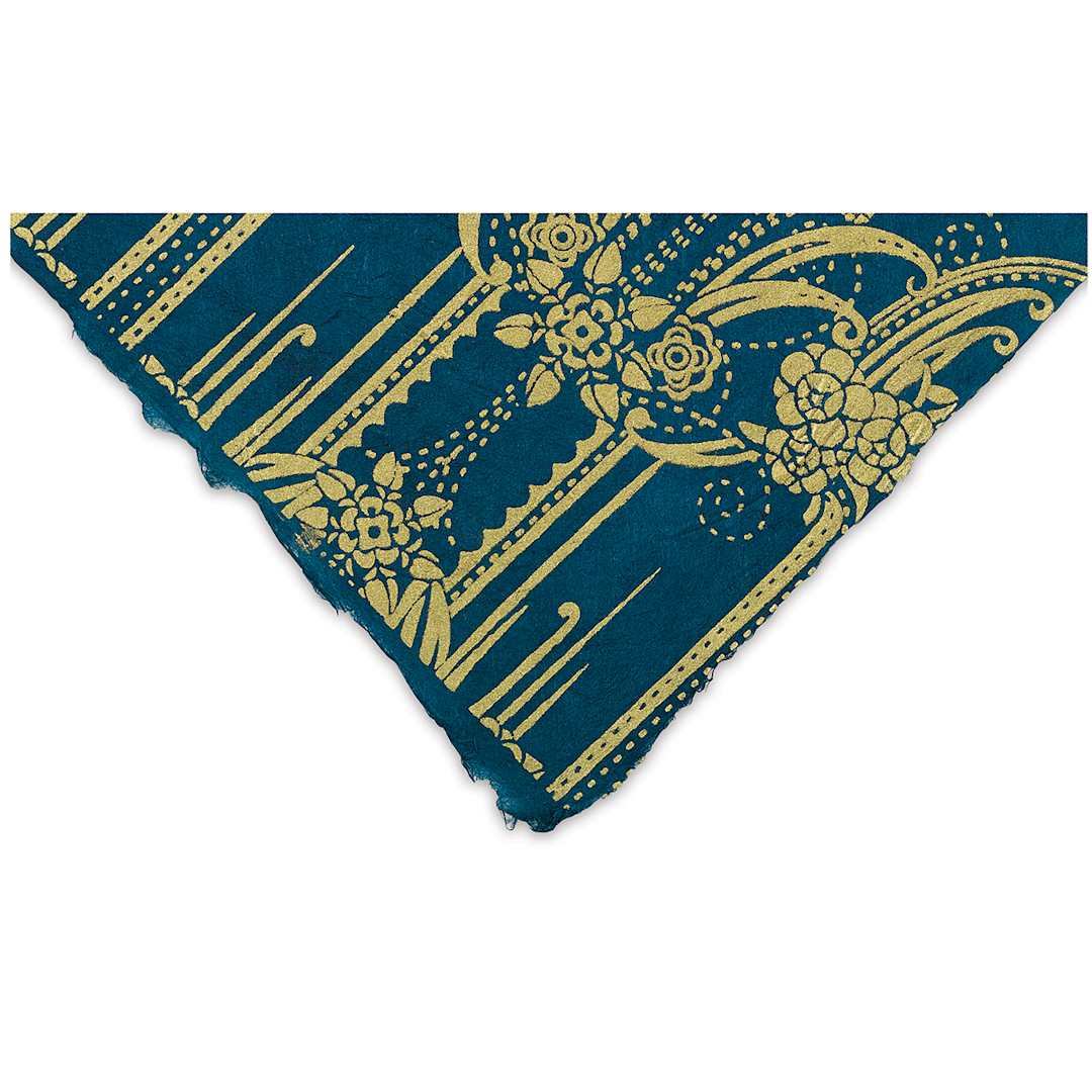 Open in modal - Lokta Paper - Glamour, Gold and Green, 20'' x 30''