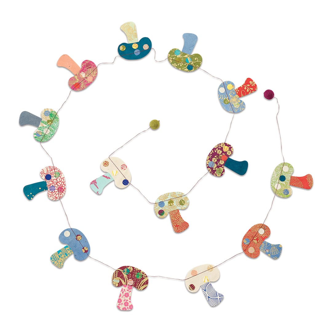 Open in modal - Giftsland Paper Garland - Mushrooms