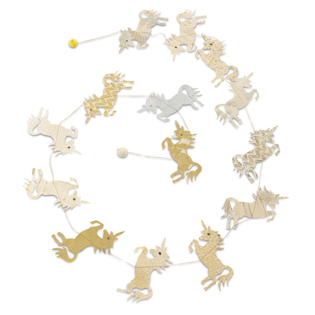 Open in modal - Giftsland Paper Garland - Metallic Unicorns