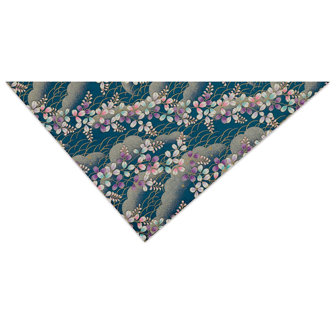 Open in modal - Aitoh Japanese Decorative Papers - Corner of Multicolor Chrysanthemum Pattern shown