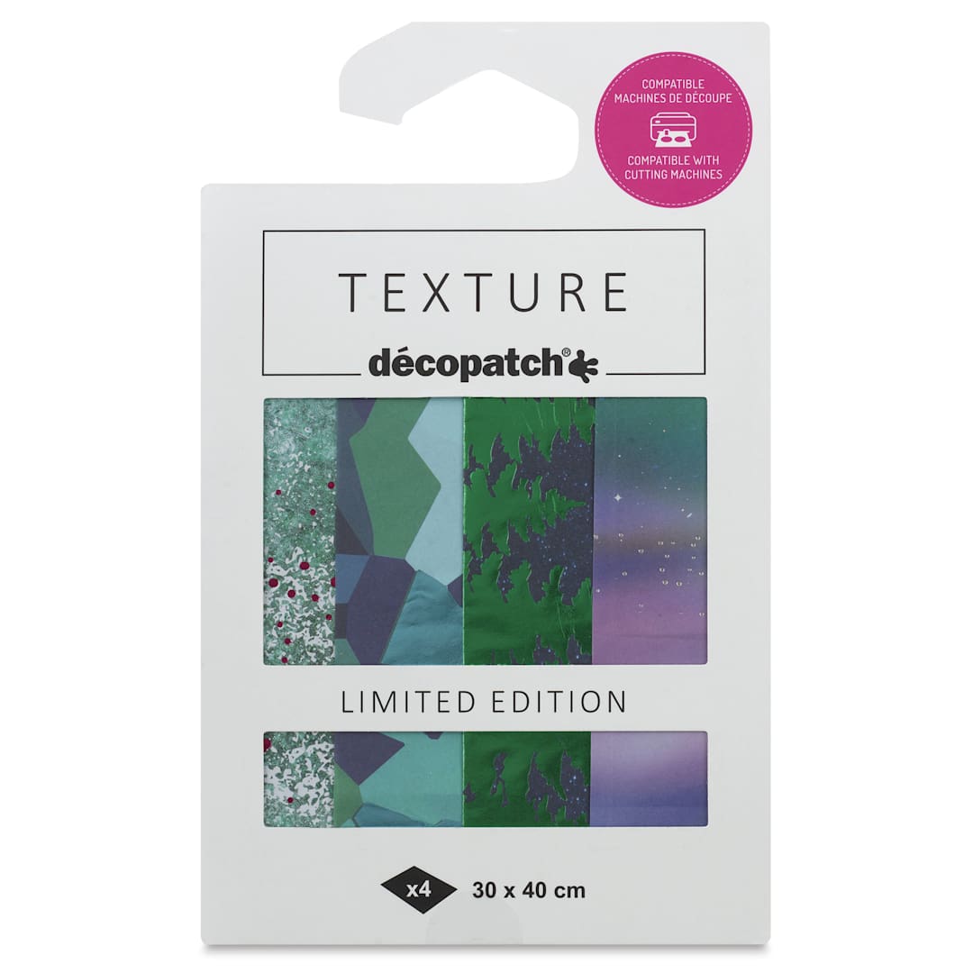 Open in modal - DecoPatch Foil Paper - Limited Edition, Northern Lights Christmas, Set of 4, 12" x 16" front of packaging