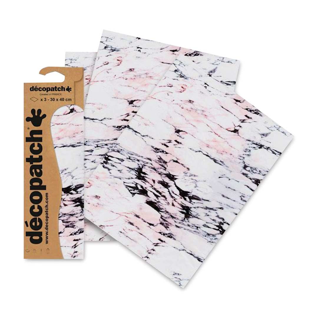 Open in modal - DecoPatch Decorative Papers - Marble, Pkg of 3, fanned out