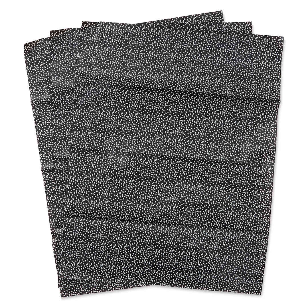 Open in modal - DecoPatch Decorative Papers - Black/White Drops, Pkg of 3, fanned out
