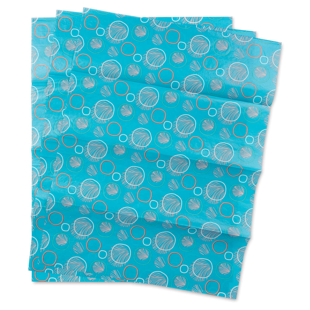 Open in modal - DecoPatch Decorative Papers - Blue with Circles, Pkg of 3, 12" x 16"