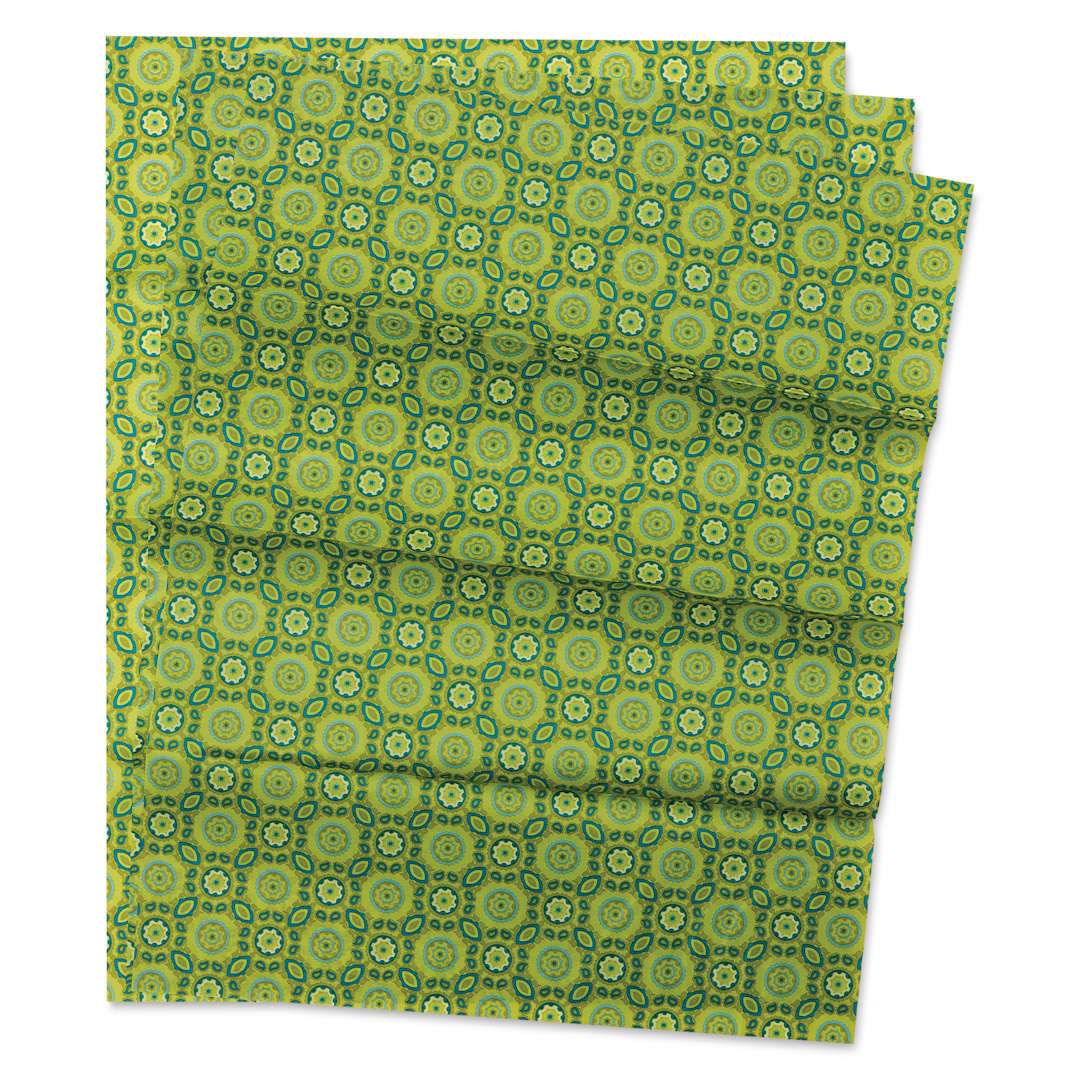 Open in modal - DecoPatch Decorative Papers - Green Cicles, Pkg of 3, 12" x 16"