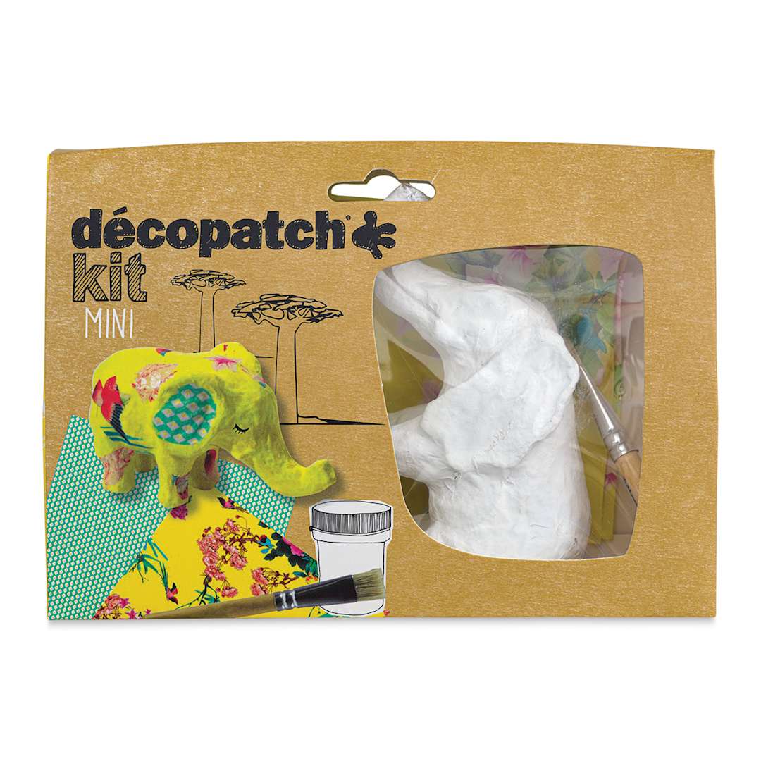 Open in modal - DecoPatch Paper Mache Elephant Kit, front of the packaging