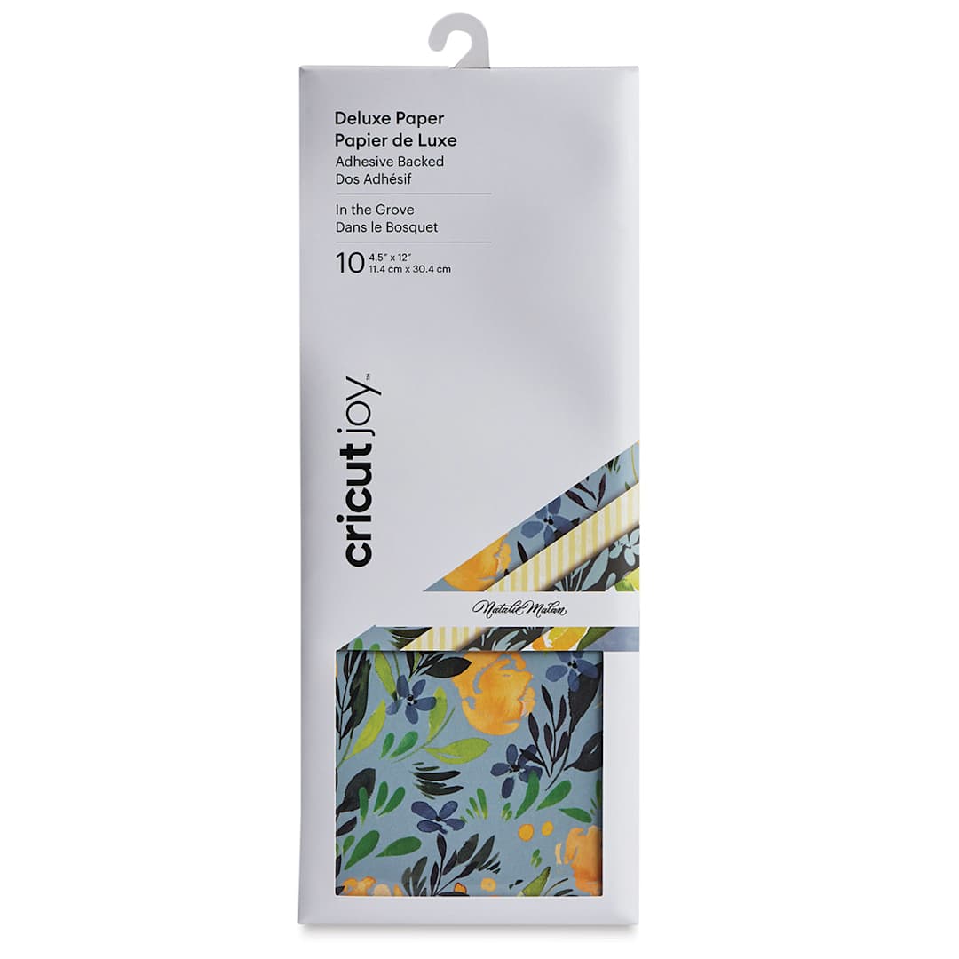 Open in modal - Cricut Joy Adhesive-Backed Deluxe Paper - In the Grove, 4-1/2” x 12”, Package of 10, Sheets (In packaging)