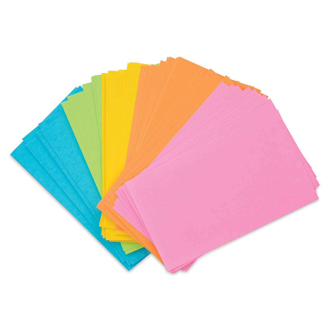 Open in modal - Pacon Index Cards - Pkg of 100, Super Bright, 3" x 5", Blank
