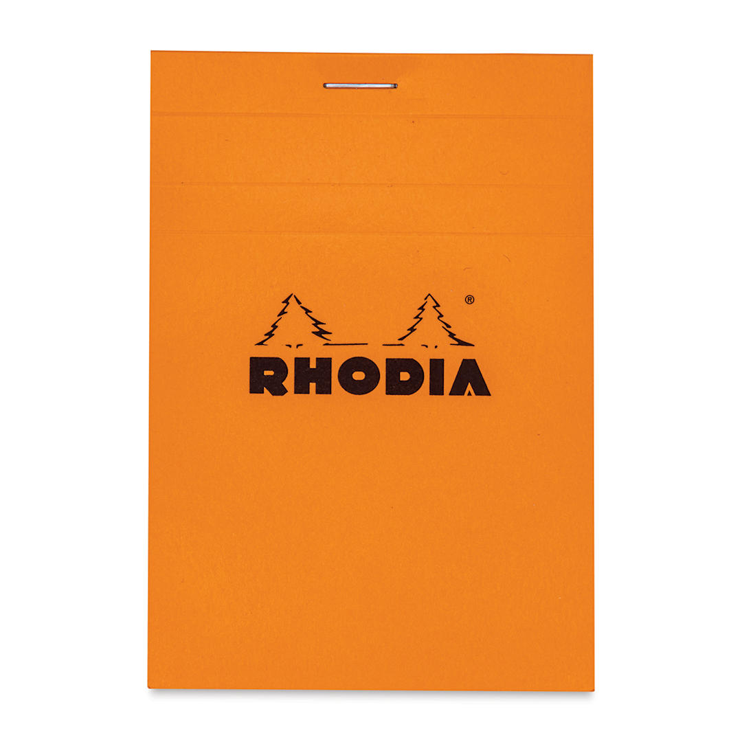 Open in modal - Rhodia Top-Stapled Notepad - Orange, Graph, 3-3/8" x 4-3/4"